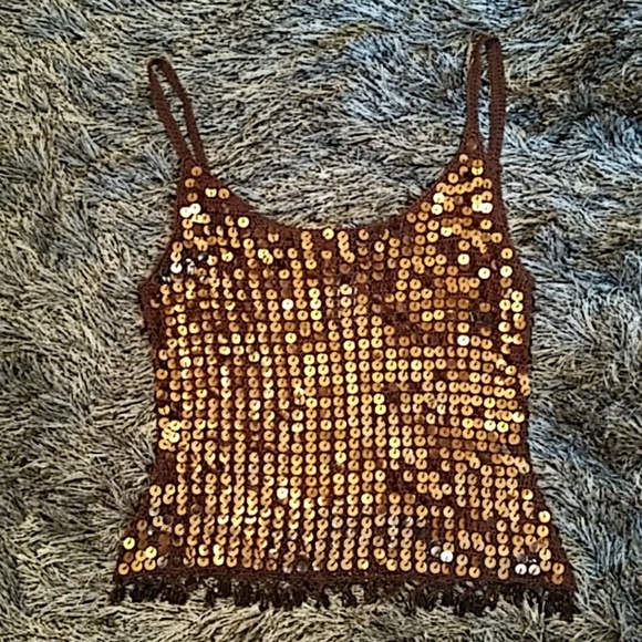 *SOLD on another platform* Sequin crochet tank top - Picture 1 of 3